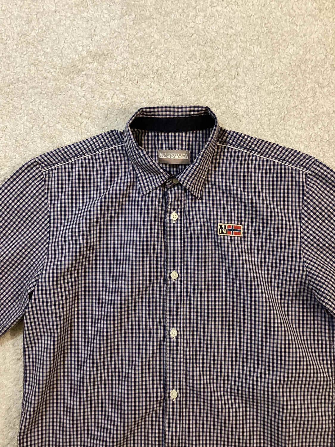 🔴Chemise à Carreaux Napapijri - Marine/Rouge/Blanc - Taille 14A