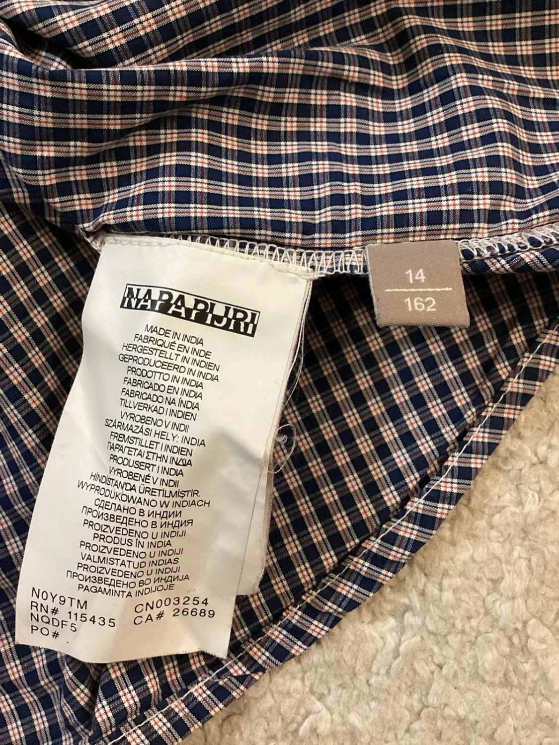 🔴Chemise à Carreaux Napapijri - Marine/Rouge/Blanc - Taille 14A