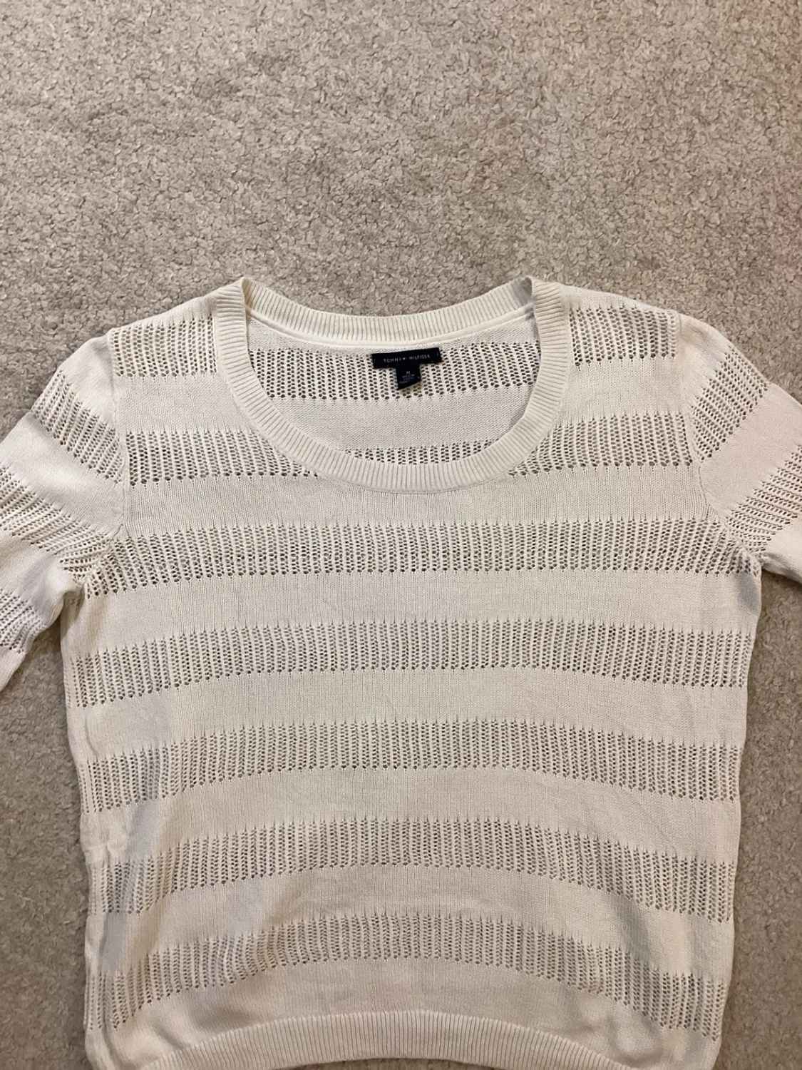 👚 Sweat Femme Tommy Hilfiger - Blanc - Taille M - Transparent Chic