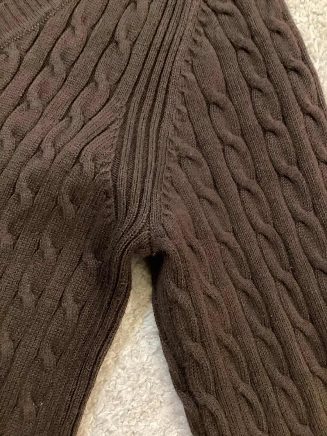 Pull Torsá Col V Tommy Hilfiger Marron Chocolat Maille Cable Knit – Femme – Taille M