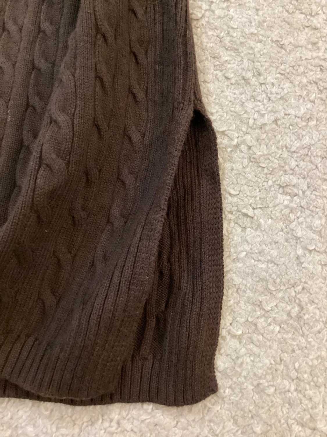 Pull Torsá Col V Tommy Hilfiger Marron Chocolat Maille Cable Knit – Femme – Taille M