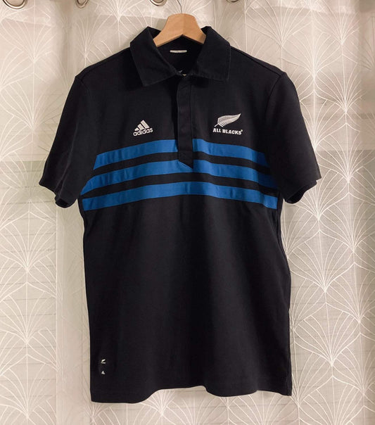 🏉 Polo Adidas All Blacks 10 - Noir et Bleu
