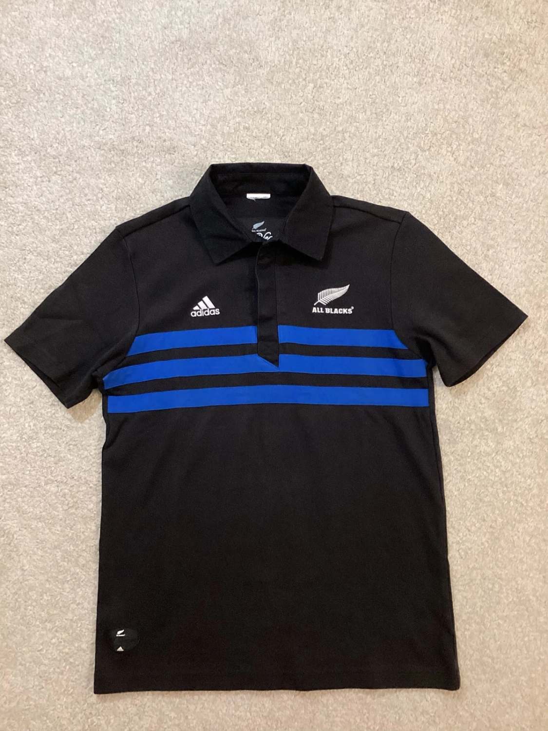 🏉 Polo Adidas All Blacks 10 - Noir et Bleu