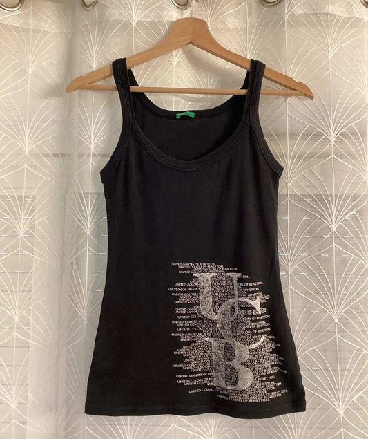 Canotta Stampata Benetton - Nero - Taglia XS - Cotone