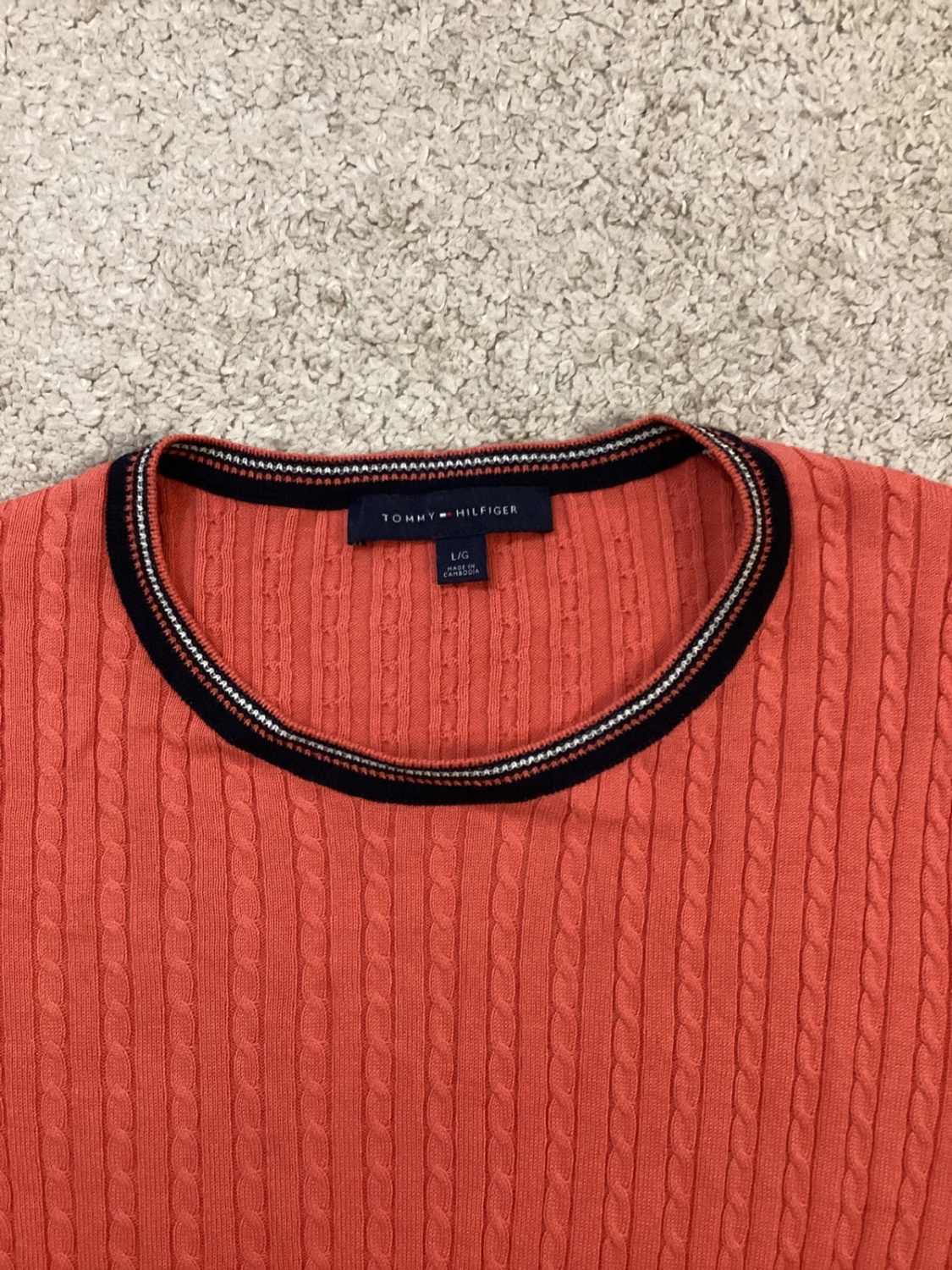🍑 Sweat Câblé Tommy Hilfiger - Corail - Taille L/G