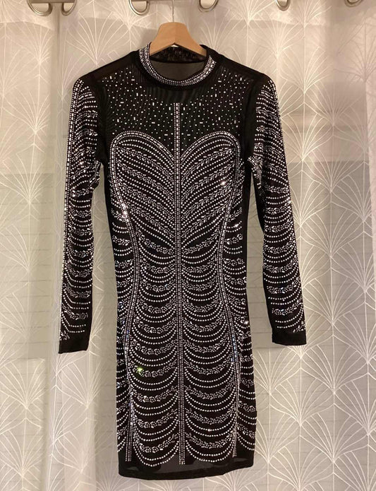 Robe Transparente Longue Noir & Gris - Taille S/M