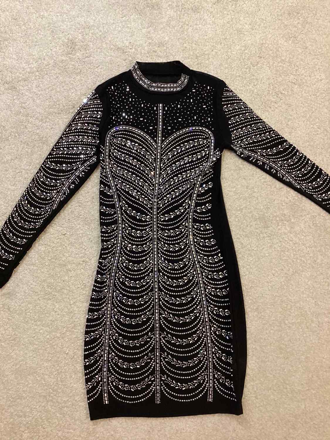 Robe Transparente Longue Noir & Gris - Taille S/M