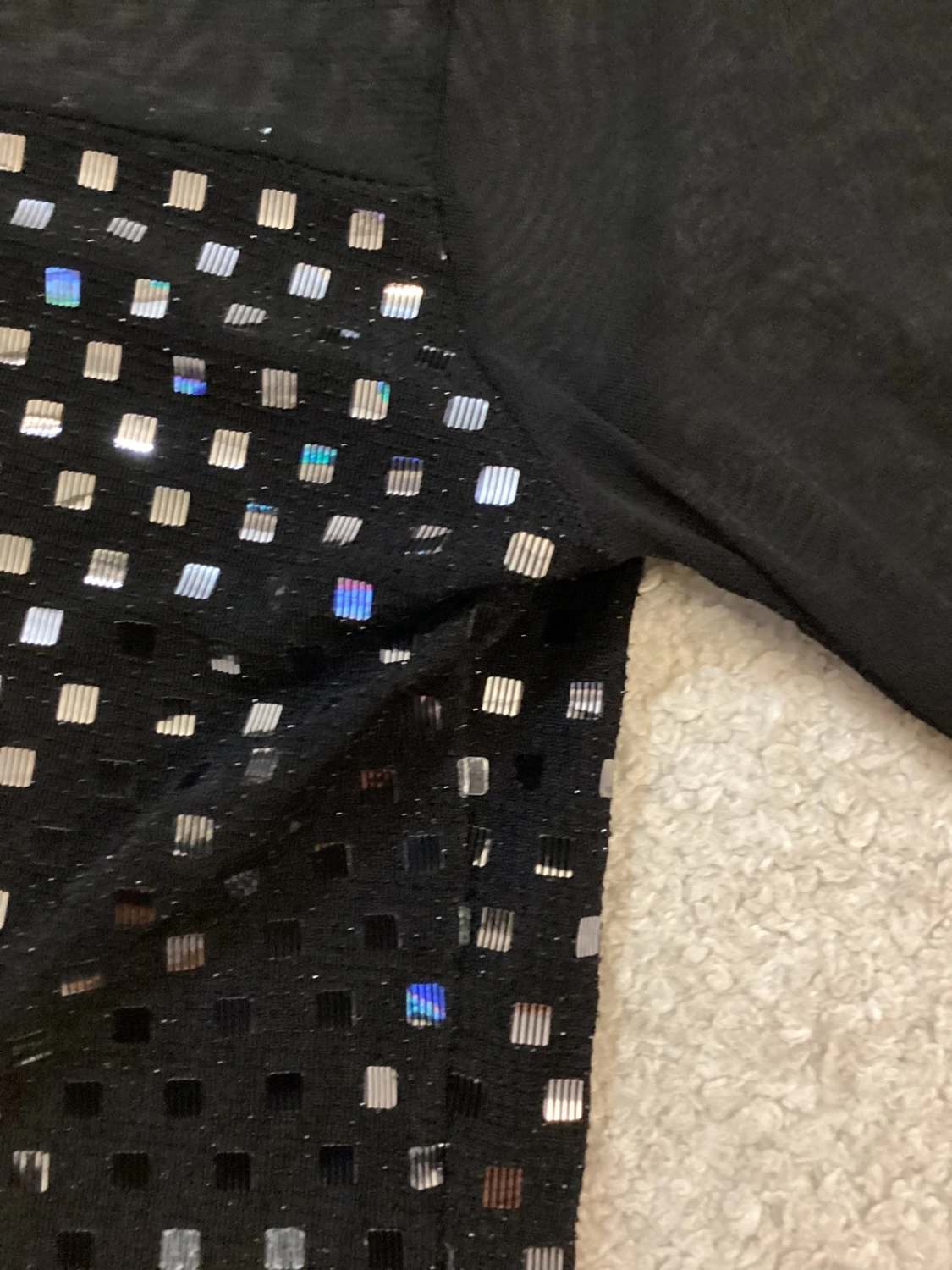 🖤 Tunique Transparente Col Roulé - Noir & Gris - Taille S
