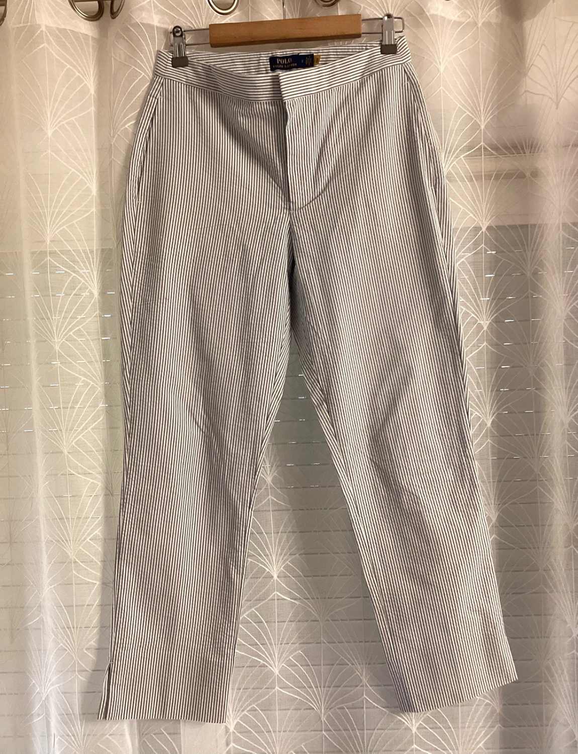 🌊 Chino à Rayures Polo Ralph Lauren - Blanc & Bleu Clair - Taille W26