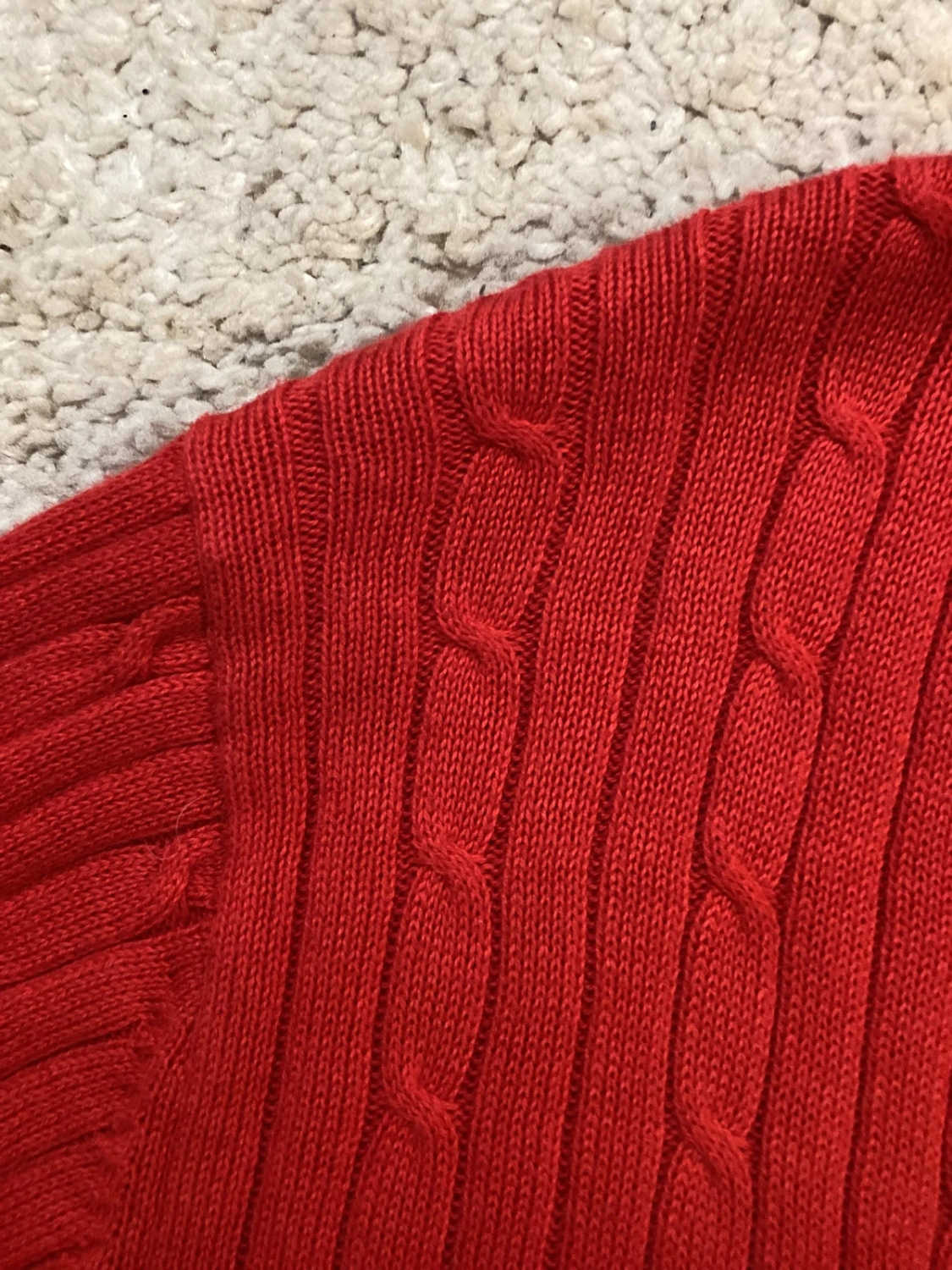 🔴 Sweat Câblé Tommy Hilfiger - Rouge - Taille L/G