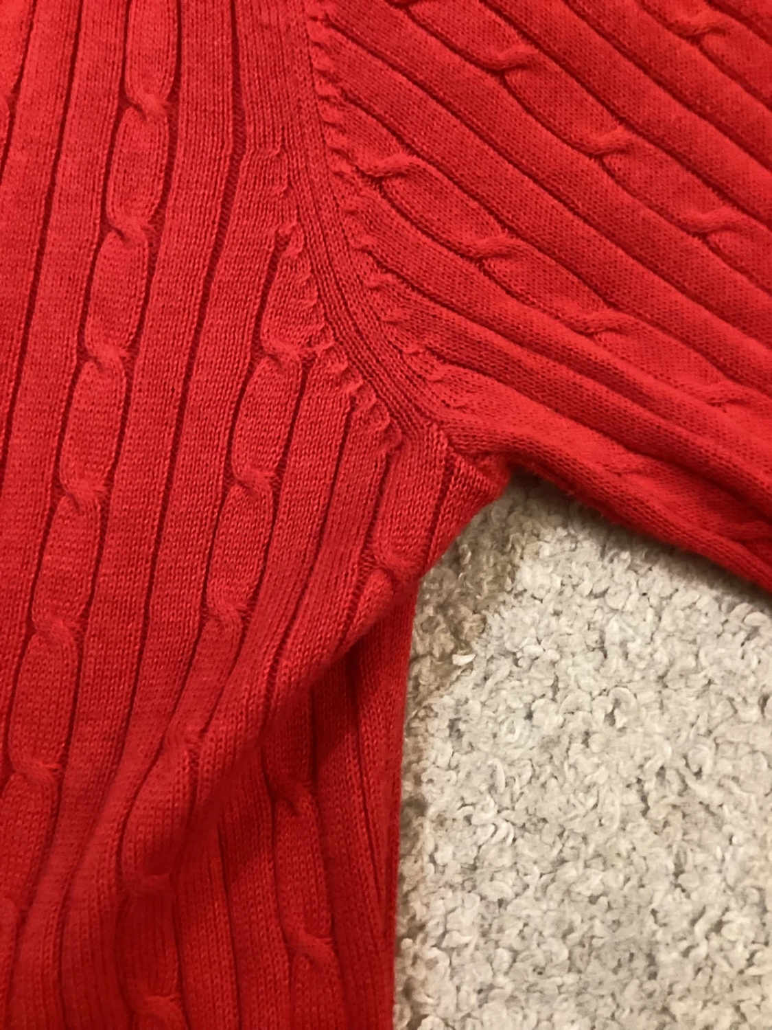 🔴 Sweat Câblé Tommy Hilfiger - Rouge - Taille L/G
