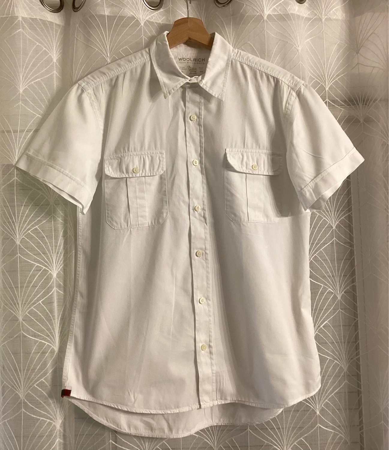 Camisa Woolrich Hombre - Blanco - Manga Corta - Talla M