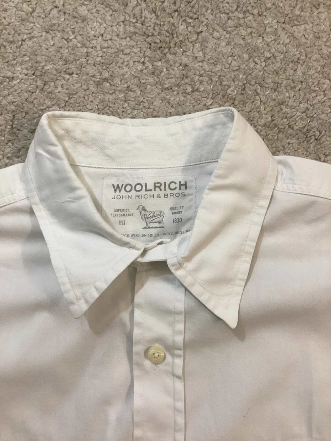 Camisa Woolrich Hombre - Blanco - Manga Corta - Talla M