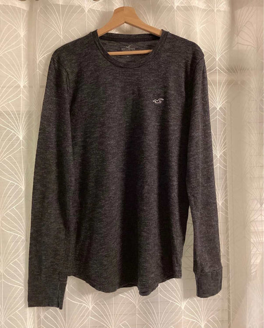 🐘 Pull Hollister Homme - Gris Foncé - Taille M