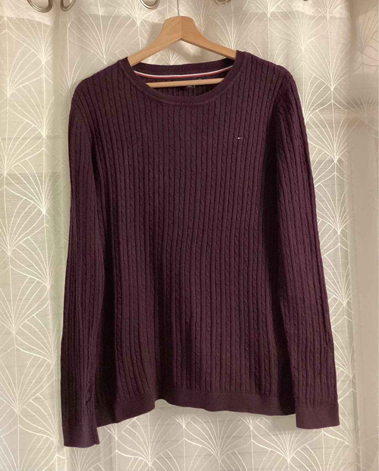 🍷 Sweat Câblé Tommy Hilfiger - Bordeaux - Taille M