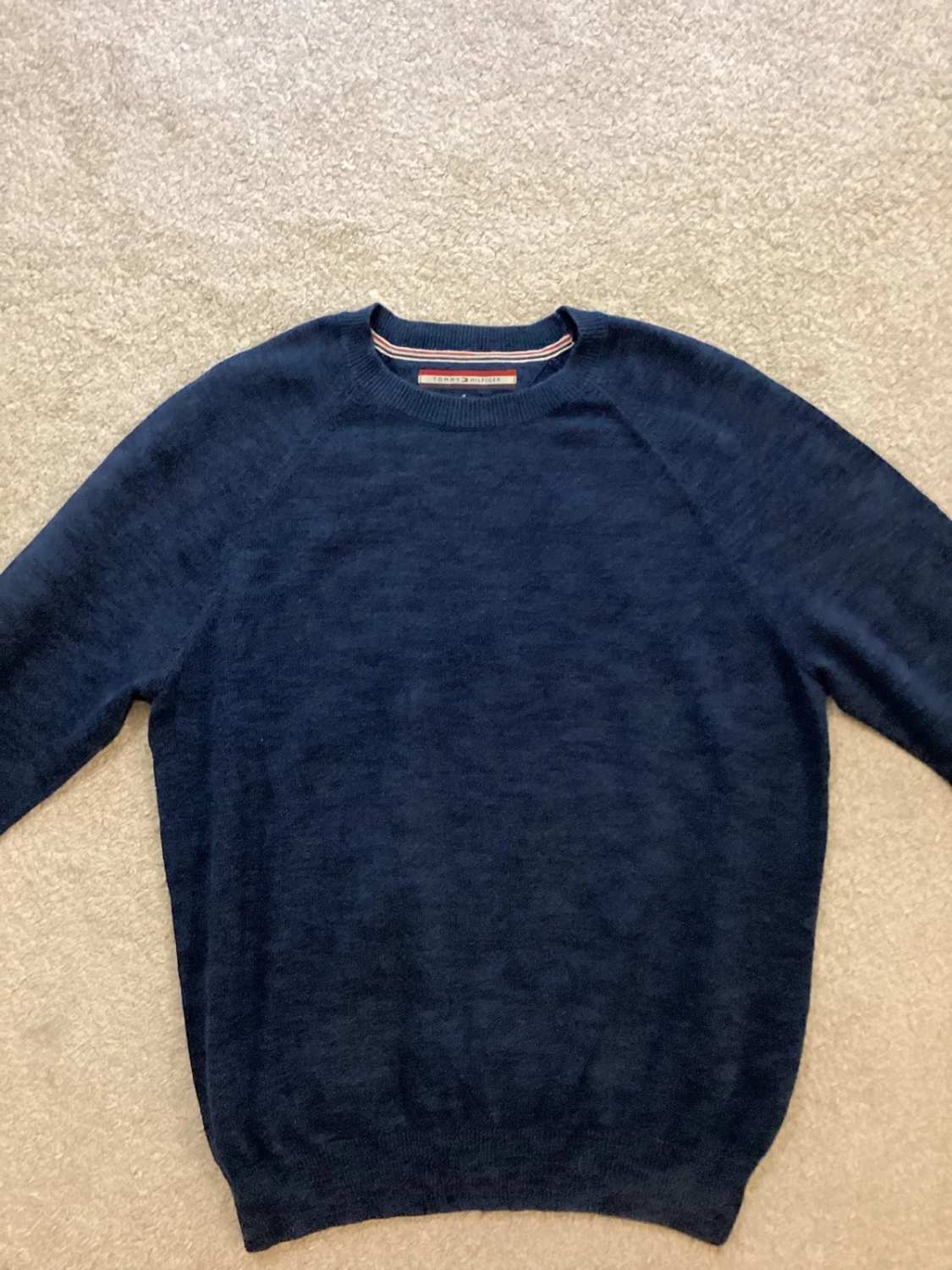 🔵🍃 Sweat Tommy Hilfiger Homme - Marine & Vert - Taille M