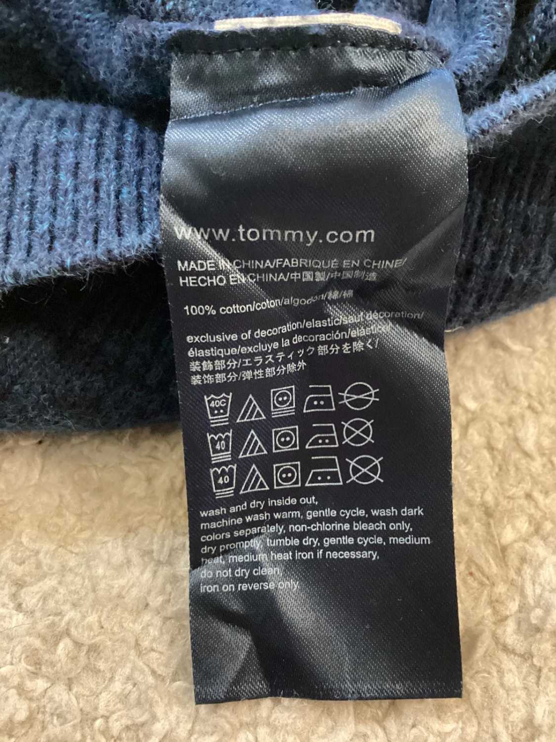 🔵🍃 Sweat Tommy Hilfiger Homme - Marine & Vert - Taille M