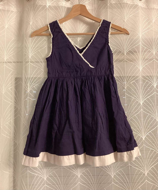 Robe Benetton Violet et Blanc - Taille 3A-4A