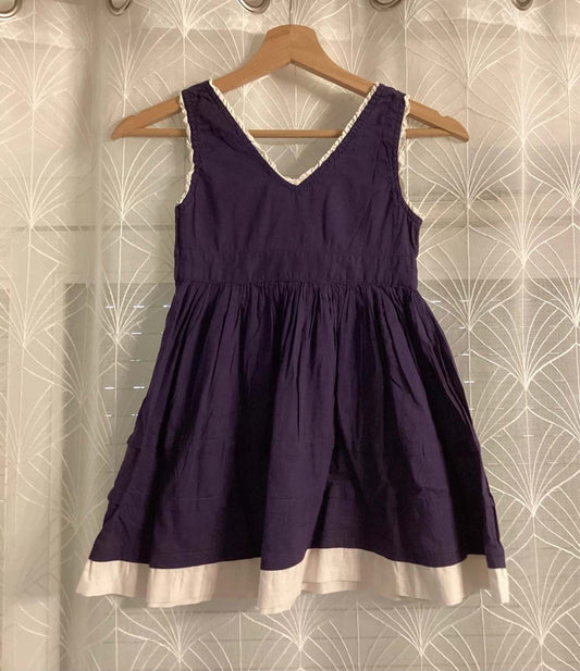 Robe Benetton Violet et Blanc - Taille 3A-4A