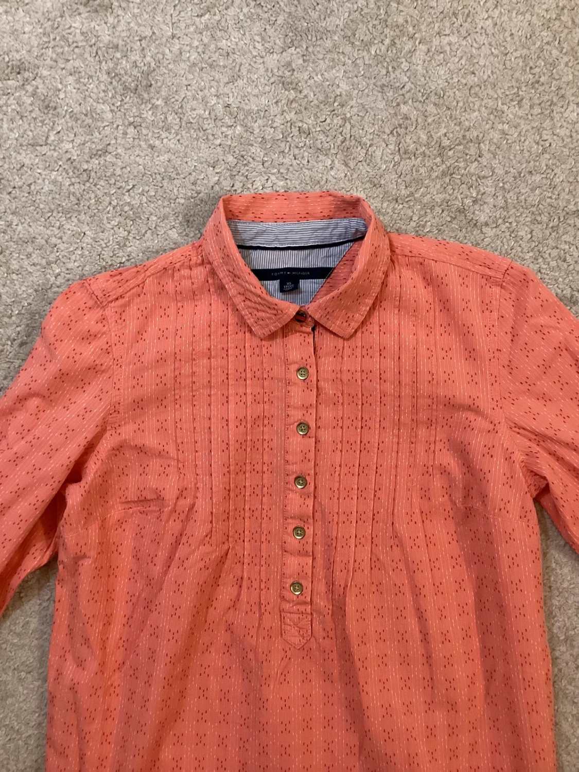 🌺 Chemise Tommy Hilfiger Femme - Corail à Motif - Taille XS/TP