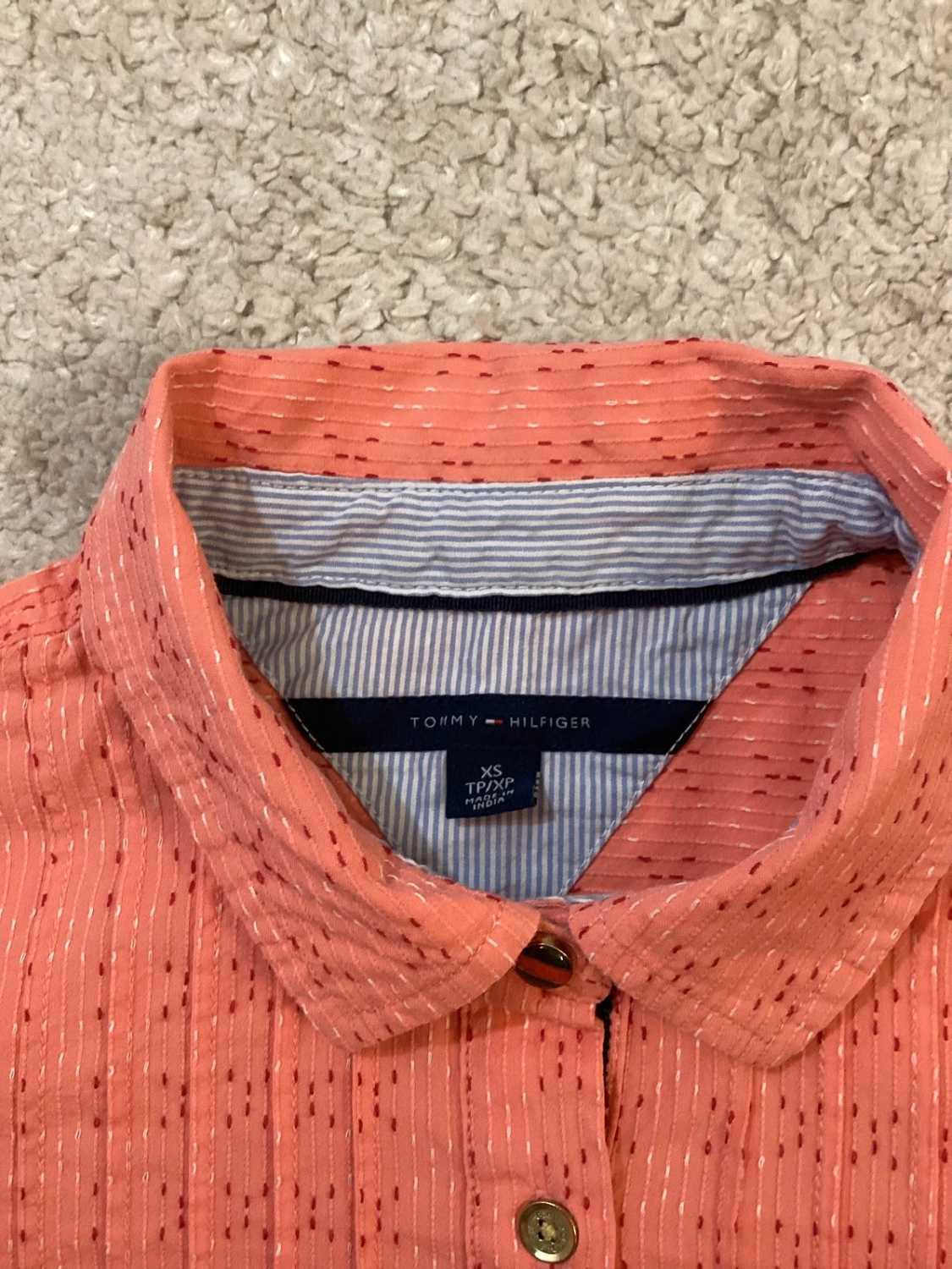 🌺 Chemise Tommy Hilfiger Femme - Corail à Motif - Taille XS/TP