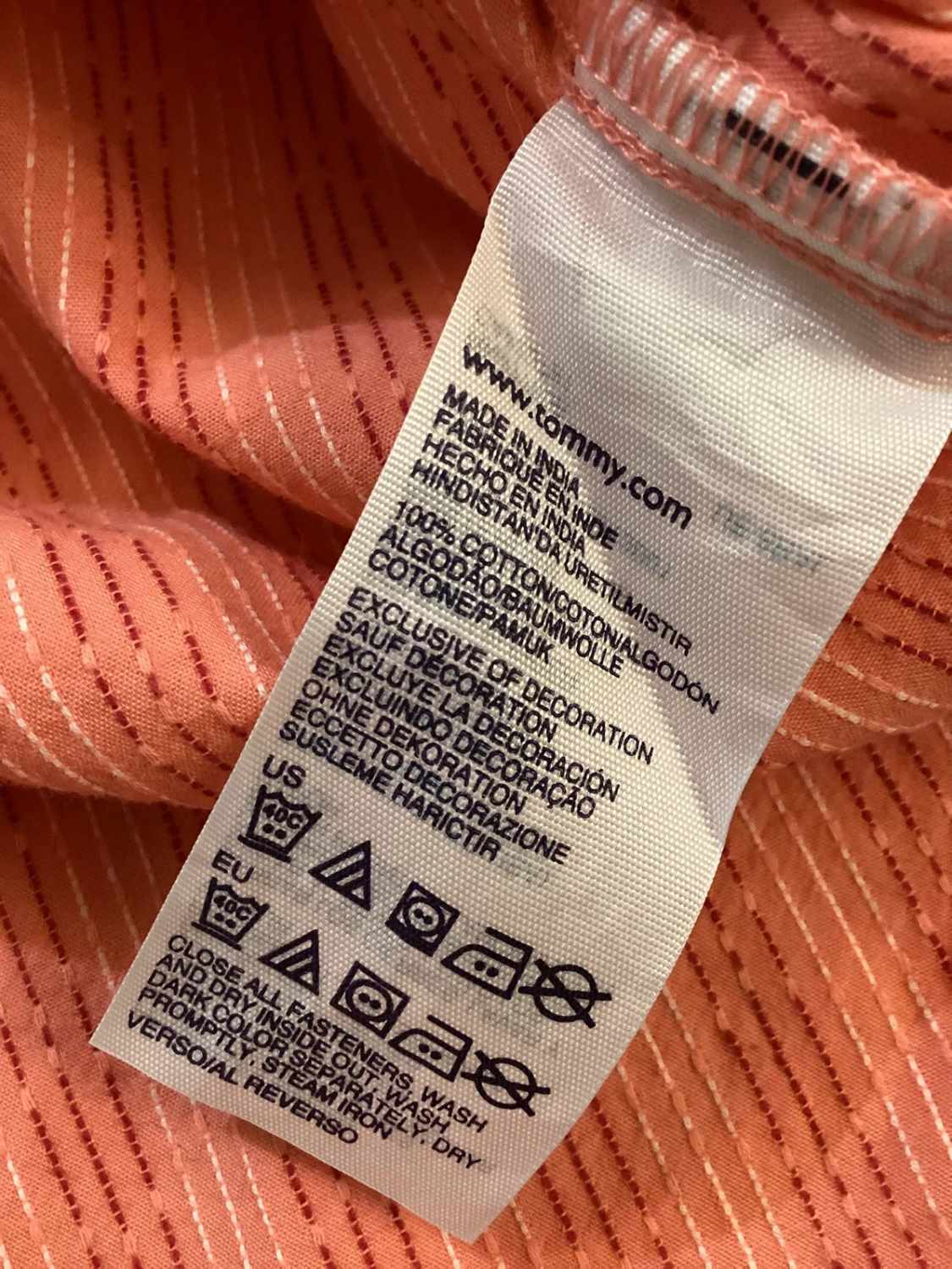 🌺 Chemise Tommy Hilfiger Femme - Corail à Motif - Taille XS/TP