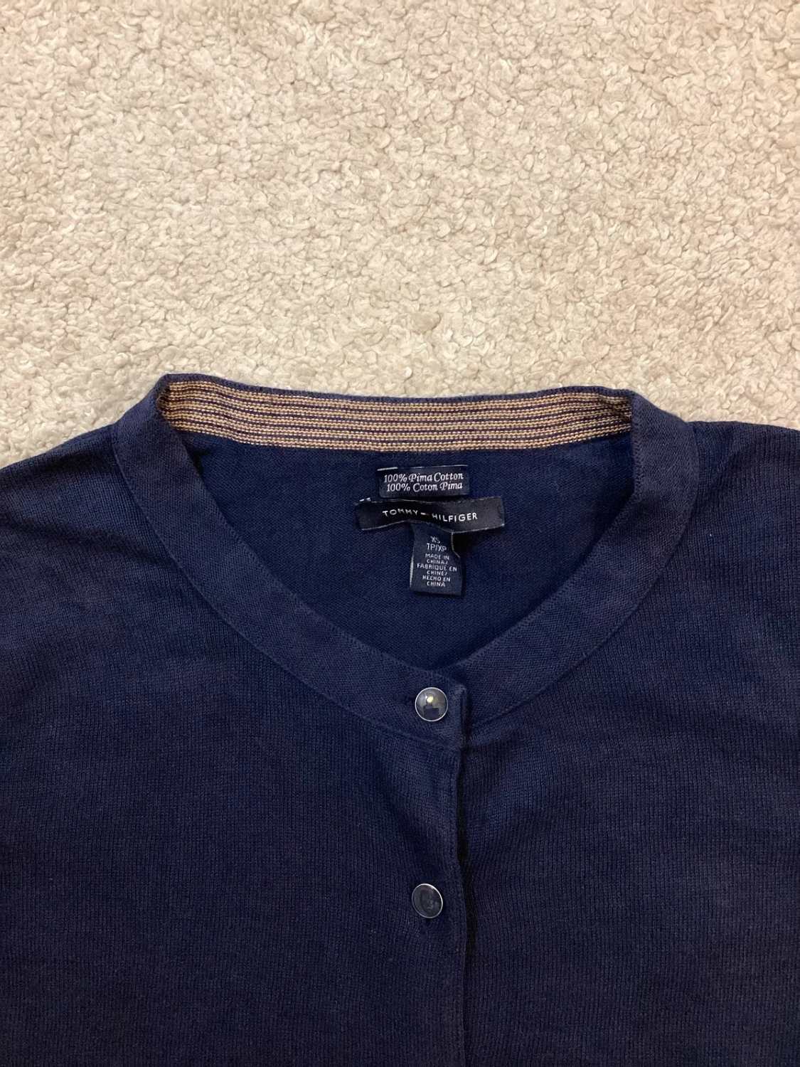🔵 Cardigan Tommy Hilfiger Pima Cotton - Marine - Taille XS/TP