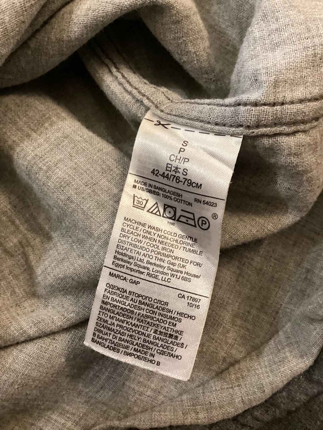 Camisa Gap Flannel - Cinzento - Tamanho S
