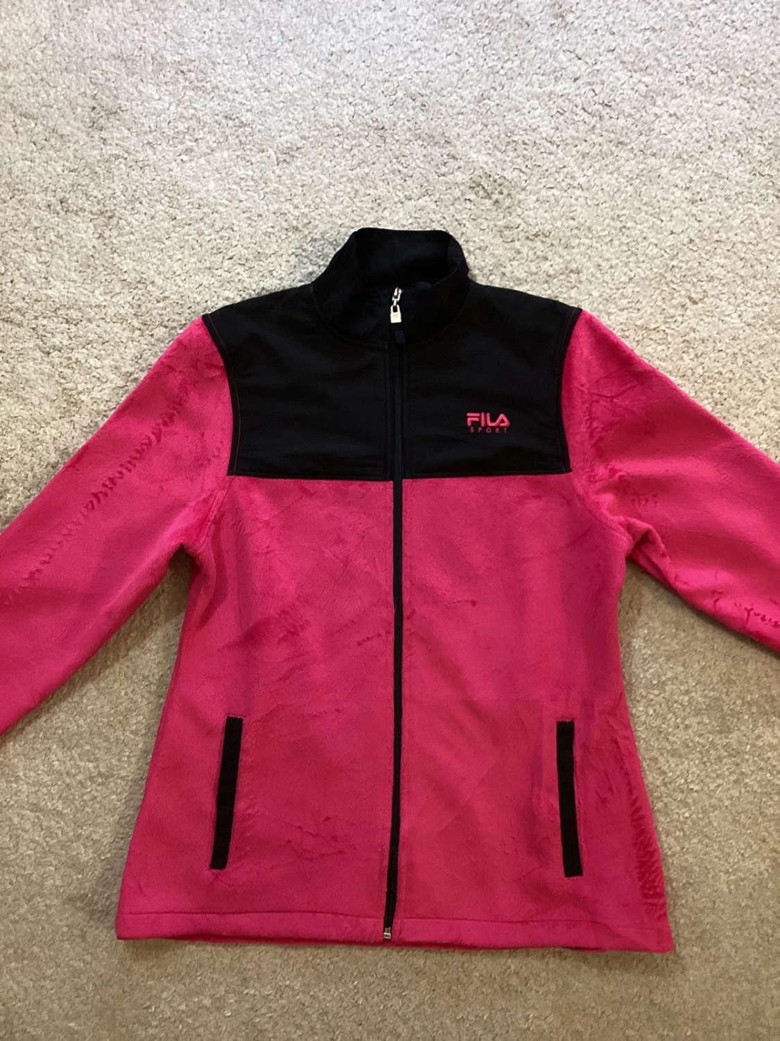 💖🖤 Veste Polaire Fila Sport - Fuchsia & Noir - Taille S