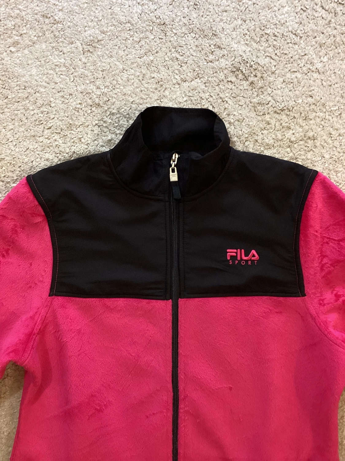 💖🖤 Veste Polaire Fila Sport - Fuchsia & Noir - Taille S
