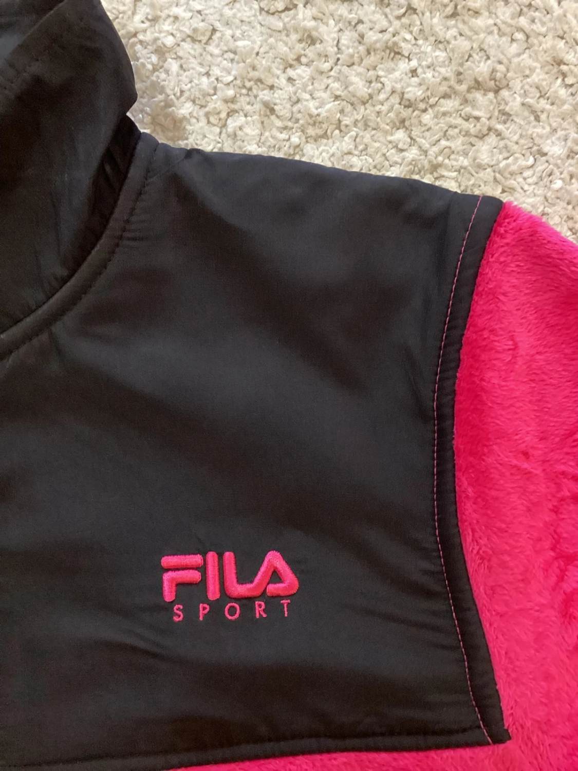 💖🖤 Veste Polaire Fila Sport - Fuchsia & Noir - Taille S