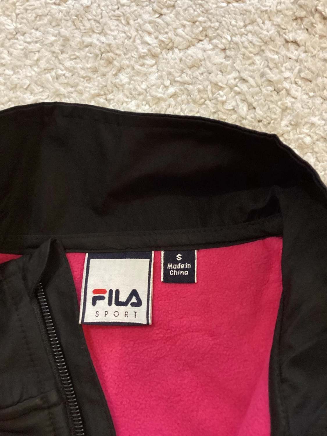 💖🖤 Veste Polaire Fila Sport - Fuchsia & Noir - Taille S
