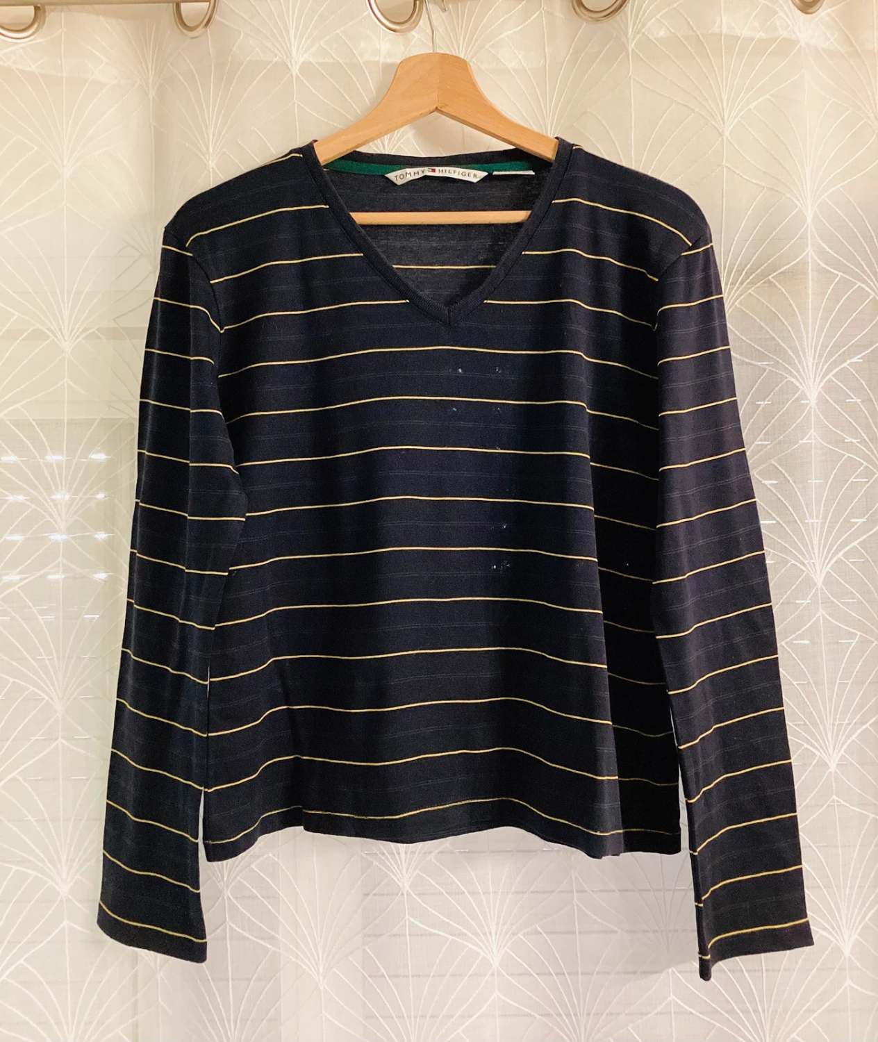🌊 Felpa a Righe Tommy Hilfiger - Blu/Verde/Giallo - Taglia L/G