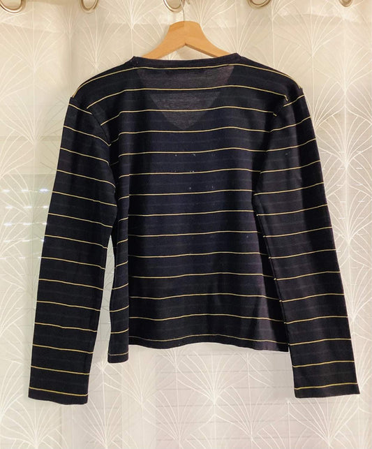 🌊 Pull à Rayures Tommy Hilfiger - Marine/Vert/Jaune - Taille L/G