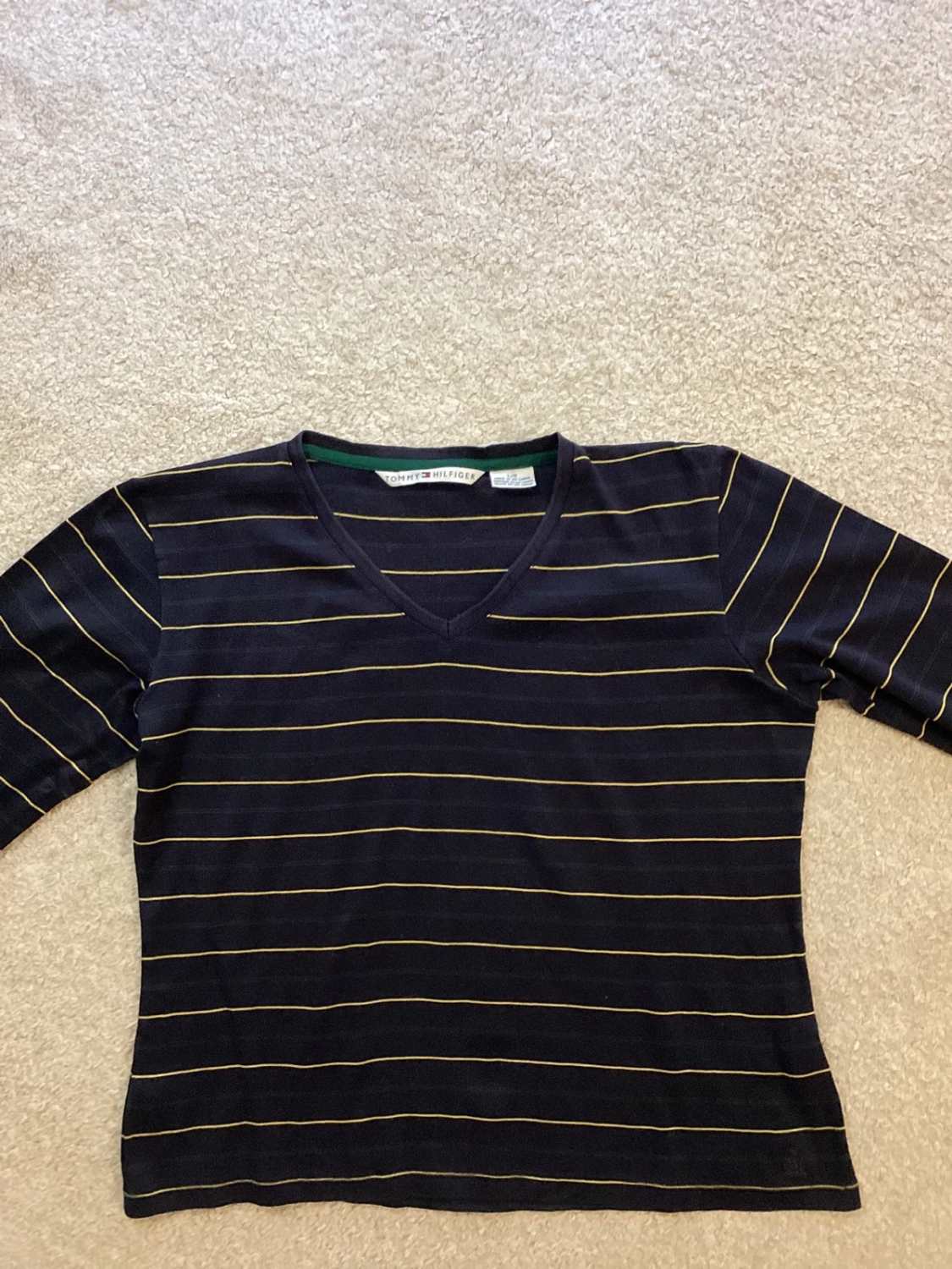 🌊 Felpa a Righe Tommy Hilfiger - Blu/Verde/Giallo - Taglia L/G