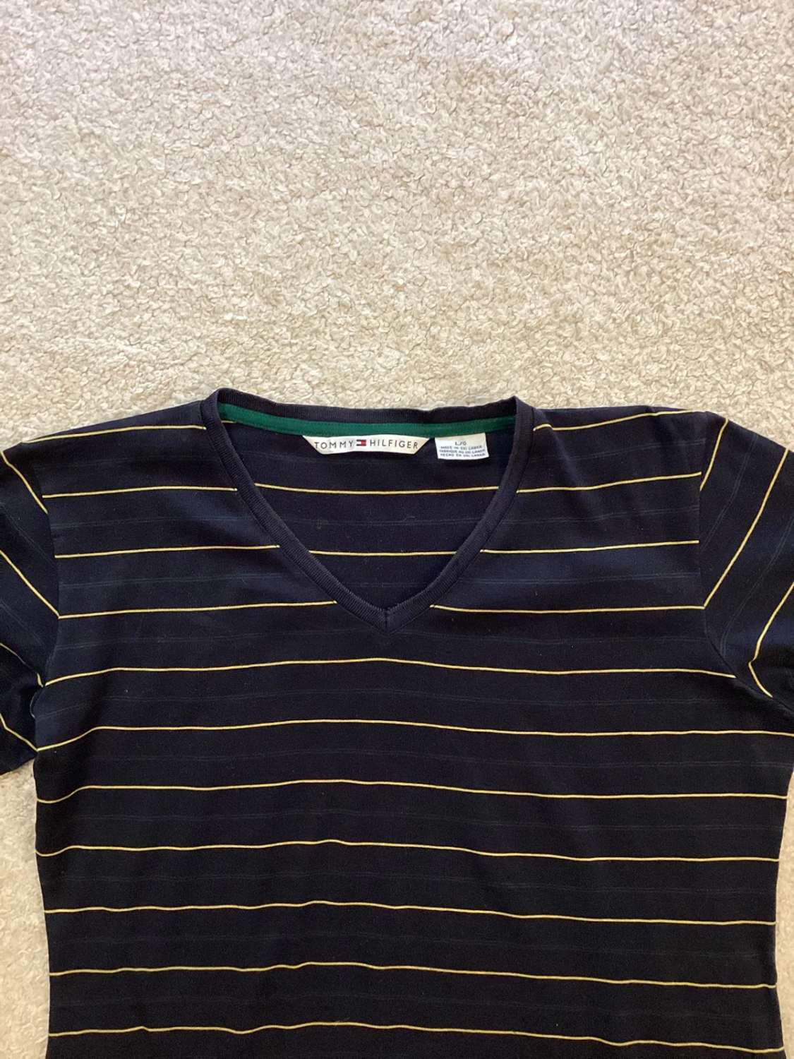 🌊 Felpa a Righe Tommy Hilfiger - Blu/Verde/Giallo - Taglia L/G