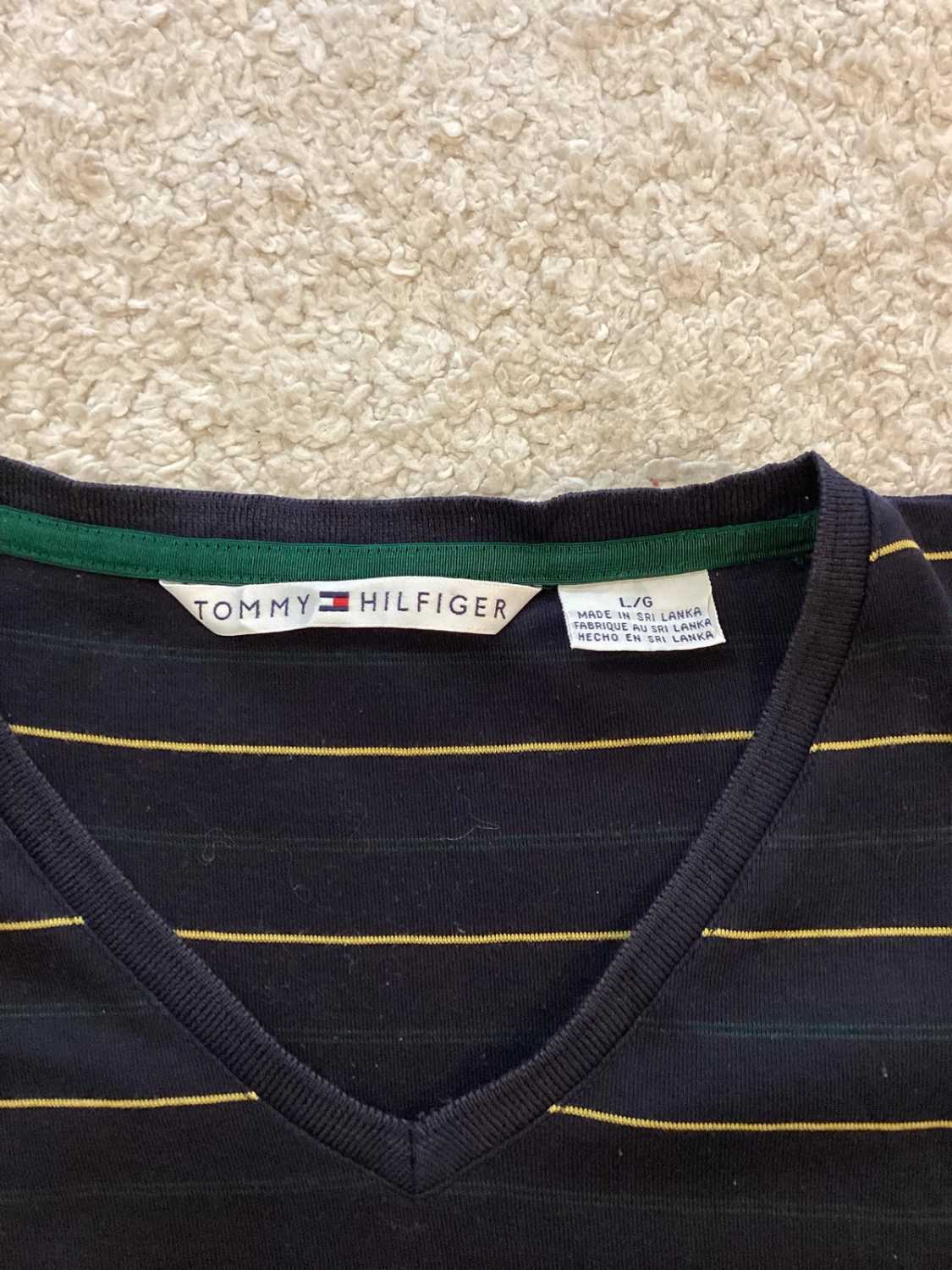🌊 Felpa a Righe Tommy Hilfiger - Blu/Verde/Giallo - Taglia L/G