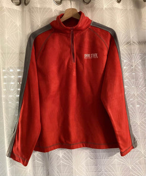 🔴🐘 Pull Polaire Start - Rouge & Gris - Taille L