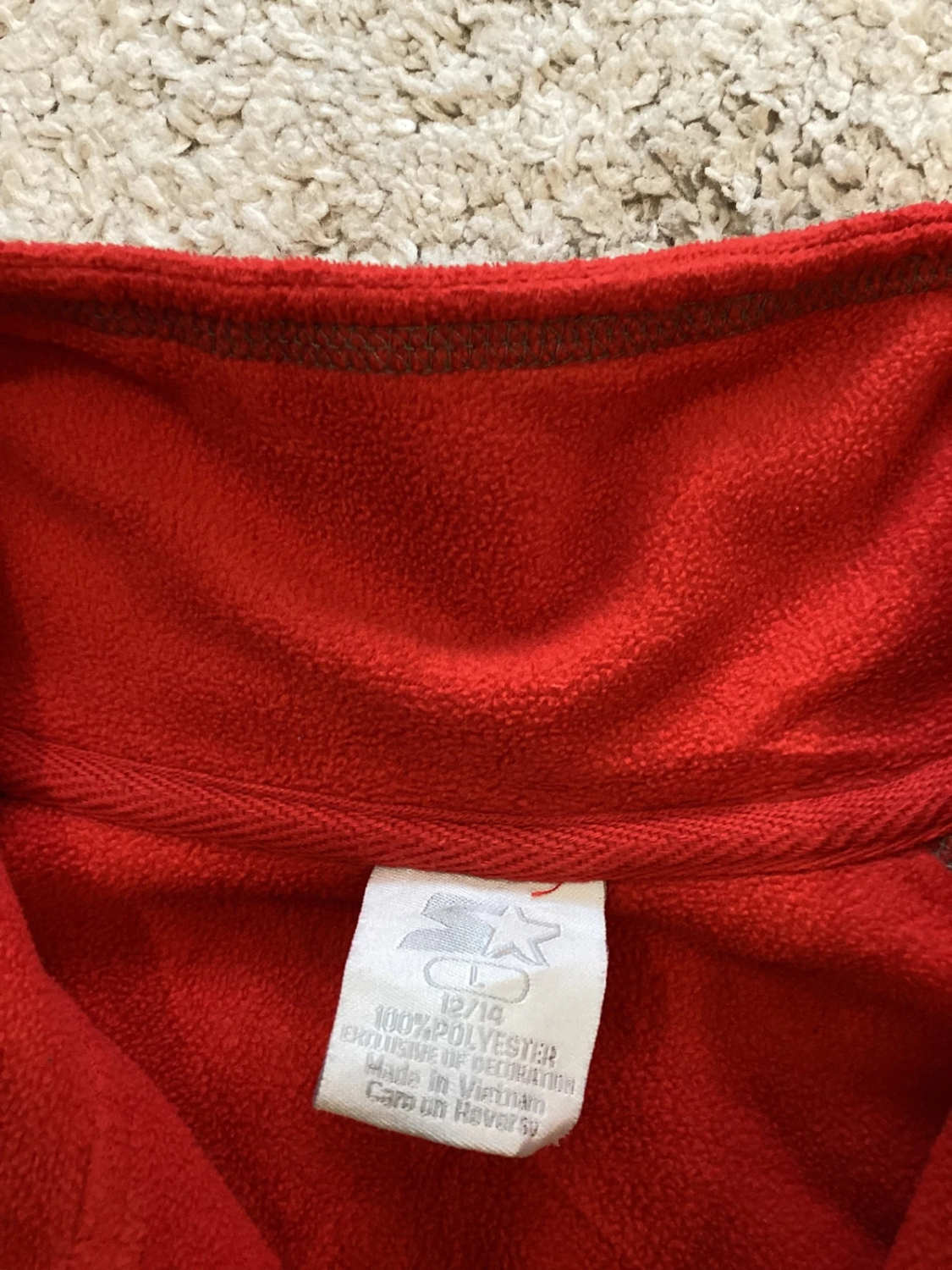 🔴🐘 Pull Polaire Start - Rouge & Gris - Taille L