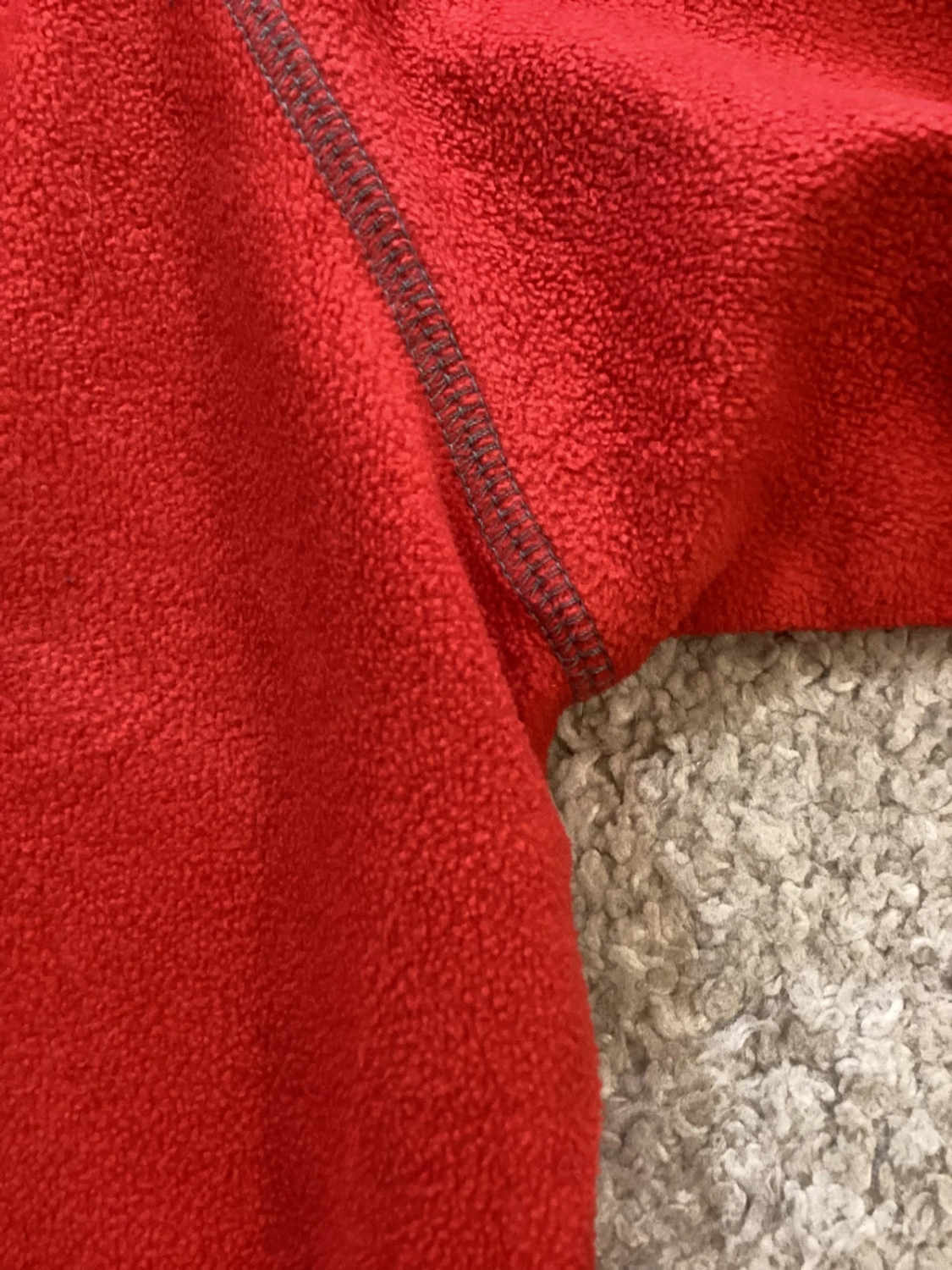 🔴🐘 Pull Polaire Start - Rouge & Gris - Taille L