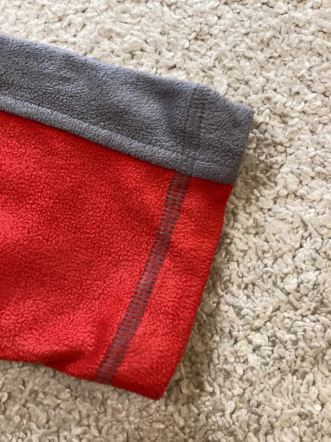 🔴🐘 Pull Polaire Start - Rouge & Gris - Taille L