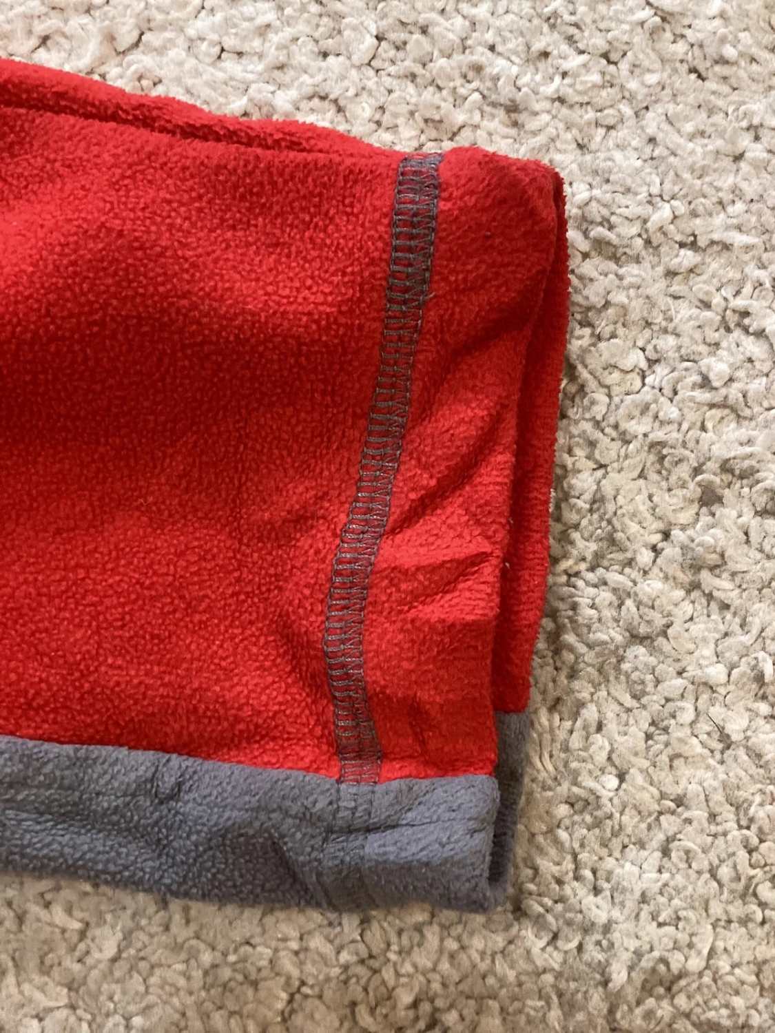 🔴🐘 Pull Polaire Start - Rouge & Gris - Taille L