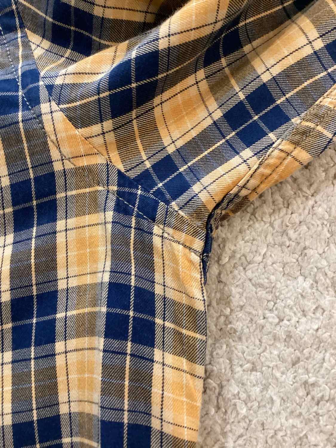 Camisa MCS aos Quadrados - Azul Mostarda