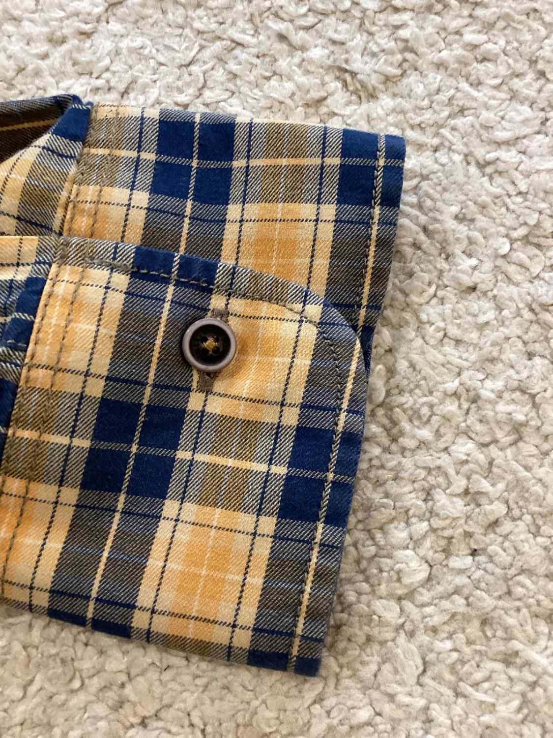 Camisa MCS aos Quadrados - Azul Mostarda