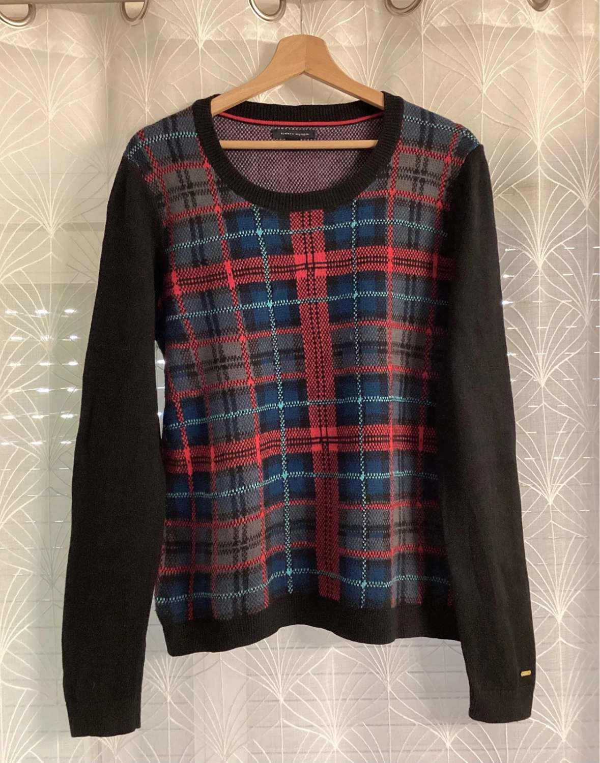 Sweat à Carreaux Tommy Hilfiger - Noir/Kaki/Bleu/Rouge - Taille M
