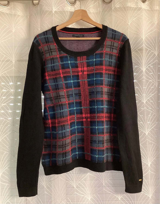 Sweat à Carreaux Tommy Hilfiger - Noir/Kaki/Bleu/Rouge - Taille M