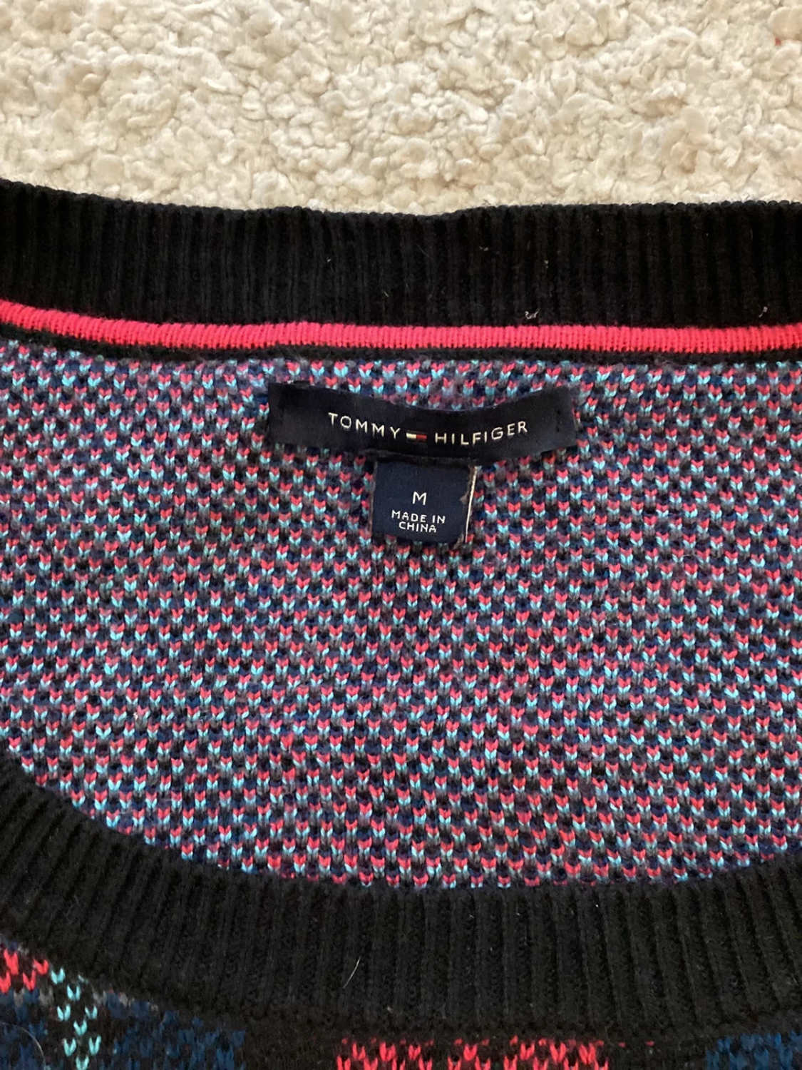 Sweat à Carreaux Tommy Hilfiger - Noir/Kaki/Bleu/Rouge - Taille M