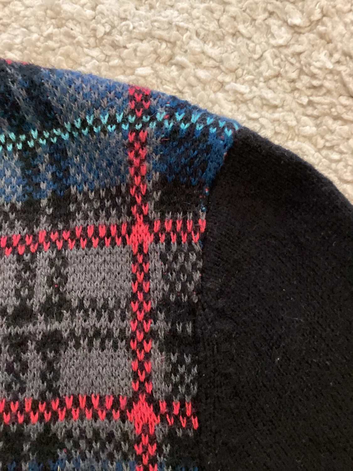 Sweat à Carreaux Tommy Hilfiger - Noir/Kaki/Bleu/Rouge - Taille M