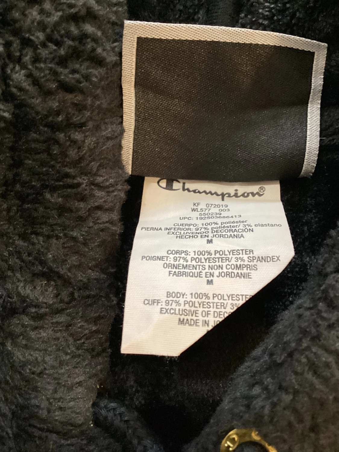 🖤 Champion Black Crop Top Fleece Sweater - Size M