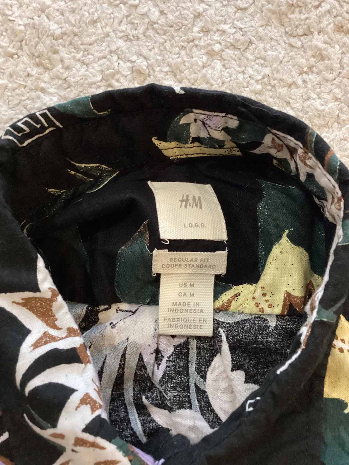 🌈 Camicia H&M L.O.G.G. a Motivo Floreale - Nero - Taglia M
